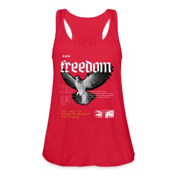 Freedom Streetwear - Women's Flowy Tank Top by Bella - red - Front - Julia (174cm)