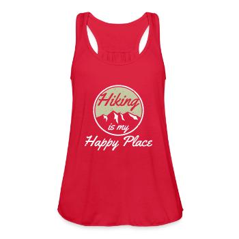 Hiking Is My Happy Place Passionated Hiker Walker - Women's Flowy Tank Top by Bella - red - Front - Julia (174cm)
