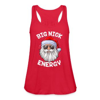 Big Nick Energy Funny Xmas Christmas - Women's Flowy Tank Top by Bella - red - Front - Julia (174cm)