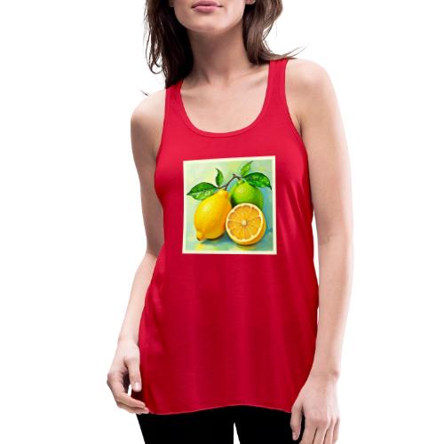 Zesty Citrus Burst of Sunshine Design - Women's Flowy Tank Top by Bella