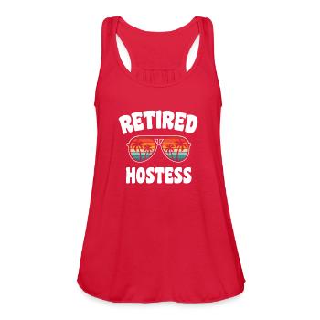 Retired Hostess Retiret Congratulations - Women's Flowy Tank Top by Bella - red - Front - Julia (174cm)