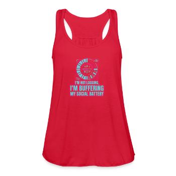 Funny Social Battery Programmer Gift - Women's Flowy Tank Top by Bella - red - Front - Julia (174cm)