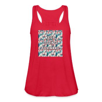 Keep Going Forward - Inspirational Drawstring Bag - Women's Flowy Tank Top by Bella - red - Front - Julia (174cm)
