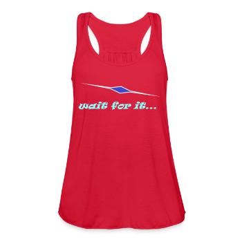 wait - Women's Flowy Tank Top by Bella - red - Front - Julia (174cm)