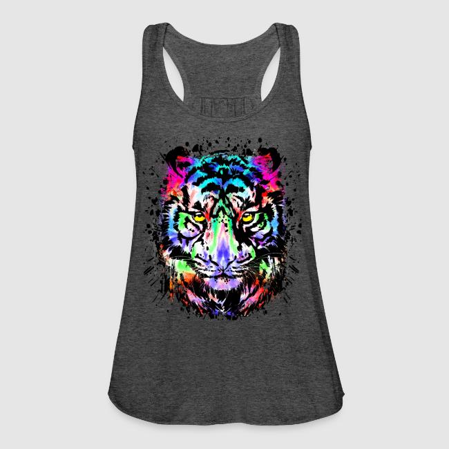 Color Splash Tiger Head - Colorful Tiger Face