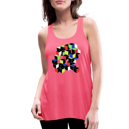 Optical Illusion Shirt - Cubes in 6 colors- Cubist - Women's Flowy Tank Top by Bella