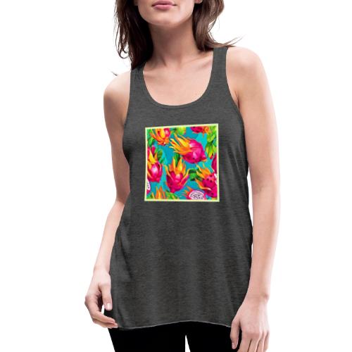 Vibrant Dragoon Fruit Pattern - Women's Flowy Tank Top by Bella