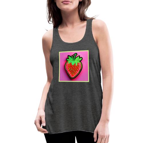 Vibrant Strawberry Neon Sign - Women's Flowy Tank Top by Bella