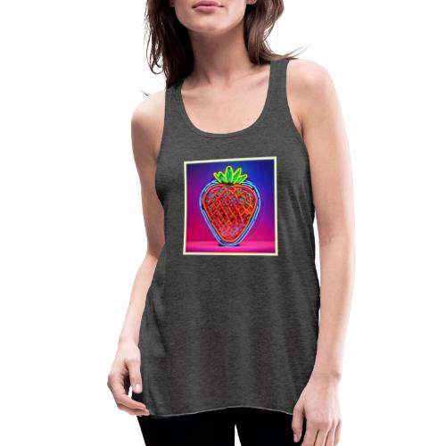 Vibrant Strawberry Neon Sign - Women's Flowy Tank Top by Bella