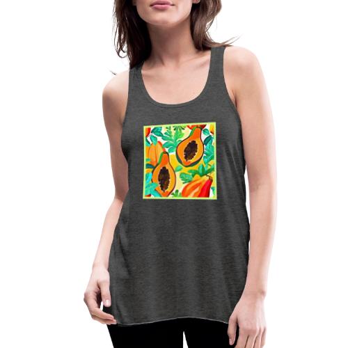 Tropical Papaya Pop Art - Women's Flowy Tank Top by Bella