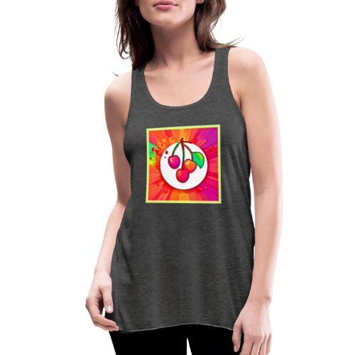 Cherry Pop Art Burst - Women's Flowy Tank Top by Bella