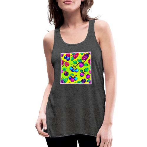 Bright Berry Fruit Pattern - Women's Flowy Tank Top by Bella