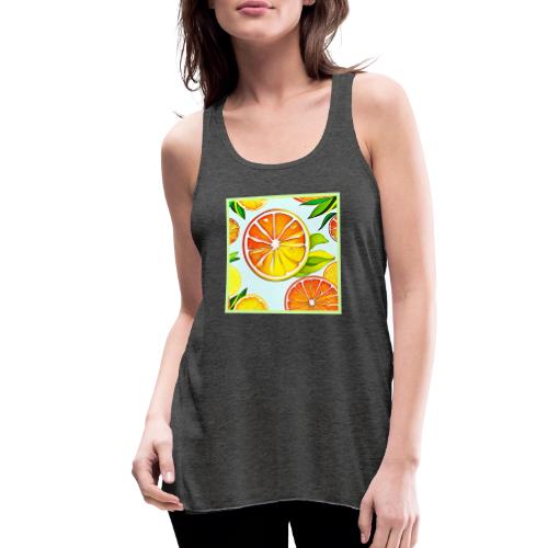 Orange Slice: Citrus Art - Women's Flowy Tank Top by Bella