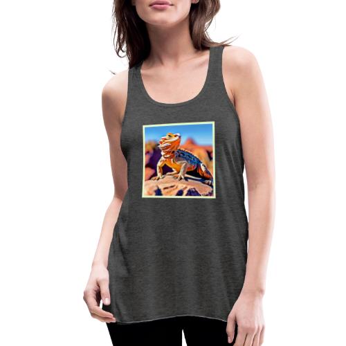 Desert Lizard Close-up Design - Women's Flowy Tank Top by Bella