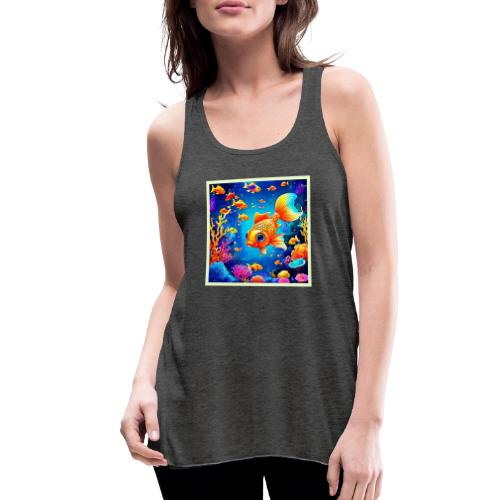 Vibrant Underwater Fish World Design - Women's Flowy Tank Top by Bella
