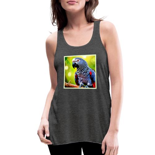 Talking African Grey Parrot - Women's Flowy Tank Top by Bella