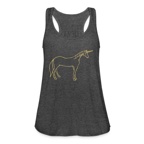 unicorn gold outline - Women's Flowy Tank Top by Bella
