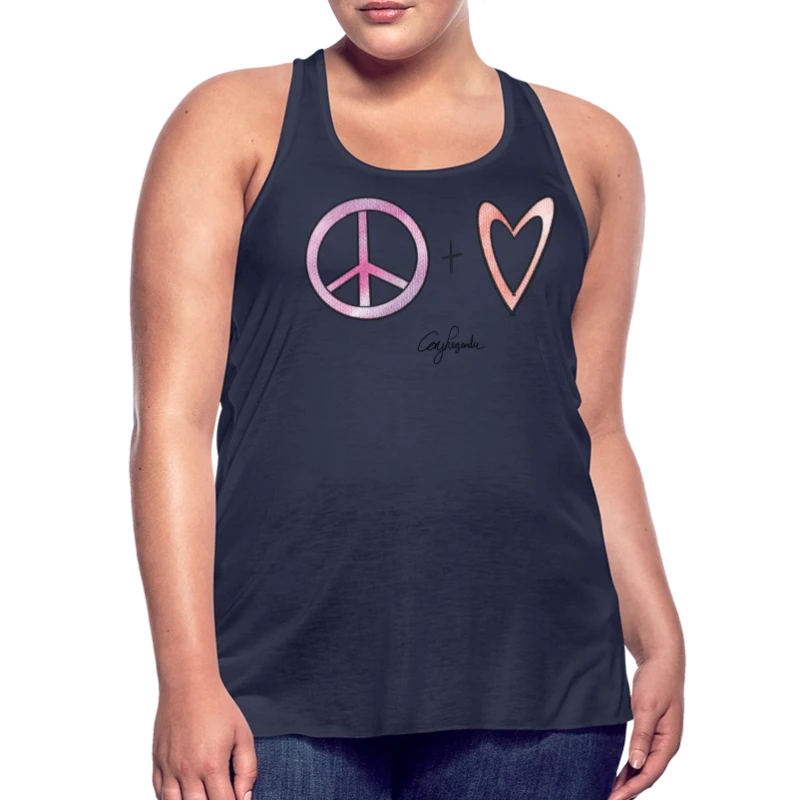 Peace and Love | Signature Collection - Women's Flowy Tank Top by Bella