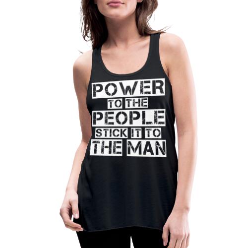 People Power | White - Women's Flowy Tank Top by Bella