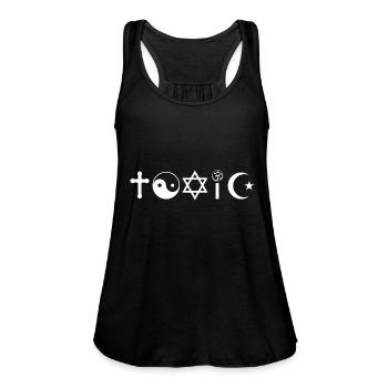 Religion Is Toxic Freethinker - Women's Flowy Tank Top by Bella - navy - Front - Julia (174cm)