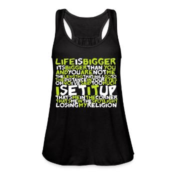 losing my religion - Women's Flowy Tank Top by Bella - navy - Front - Julia (174cm)