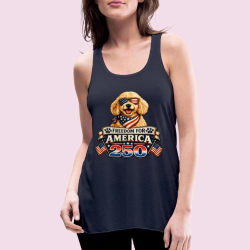 Freedom For America 250 Patriotic Goldendoodle - Women's Flowy Tank Top by Bella