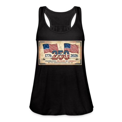 USA 250th Anniversary Flags Emblem - Women's Flowy Tank Top by Bella