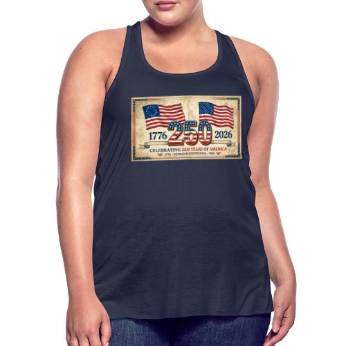 USA 250th Anniversary Flags Emblem - Women's Flowy Tank Top by Bella