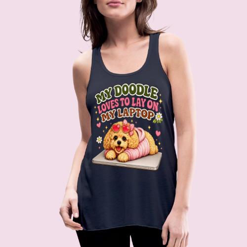 My Laptop Belongs to My Doodle - Women's Flowy Tank Top by Bella