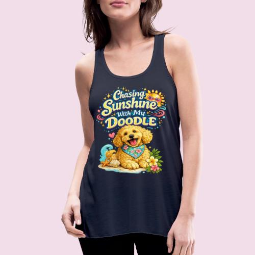 Chasing Sunshine With My Doodle - Women's Flowy Tank Top by Bella