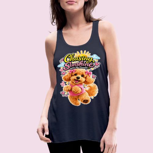Chasing Sunshine With My Doodle - Women's Flowy Tank Top by Bella