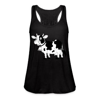 cow - Women's Flowy Tank Top by Bella - navy - Front - Julia (174cm)