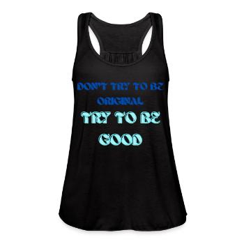 Typography inspiration, - Women's Flowy Tank Top by Bella - navy - Front - Julia (174cm)
