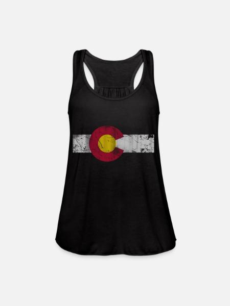 Colorado Flag Vintage Fade - Women's Flowy Tank Top by Bella - navy