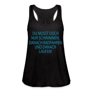 triathlon - Women's Flowy Tank Top by Bella - navy - Front - Julia (174cm)
