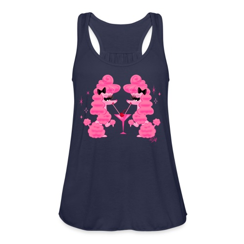 Two Pink Poodles and Martini - Women's Flowy Tank Top by Bella