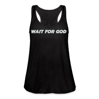 Wait For God - Women's Flowy Tank Top by Bella - navy - Front - Julia (174cm)