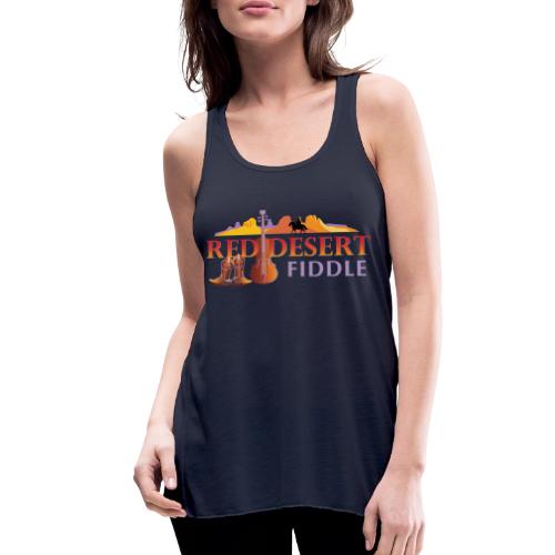 Red Desert Fiddle, Red Text Cut-Out. - Women's Flowy Tank Top by Bella