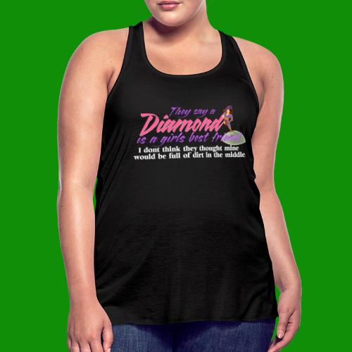 Softball Diamond is a girls Best Friend - Women's Flowy Tank Top by Bella