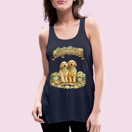 Garden Days & Goldendoodles Cozy Dog Lovers Design - Women's Flowy Tank Top by Bella