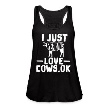 Cow Farmer Cow Lover - Women's Flowy Tank Top by Bella - navy - Front - Julia (174cm)