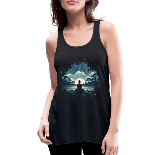 Find Your Zen: Meditative Silhouette in GentleRain - Women's Flowy Tank Top by Bella