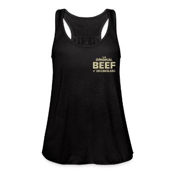 The Original Beef of Chicagoland - Women's Flowy Tank Top by Bella - navy - Front - Julia (174cm)