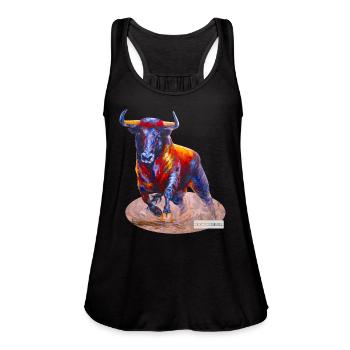 The bull - Women's Flowy Tank Top by Bella - navy - Front - Julia (174cm)