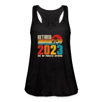 Retired 2023 Not My Problem Anymore Retirement - Women's Flowy Tank Top by Bella - navy - Front - Julia (174cm)