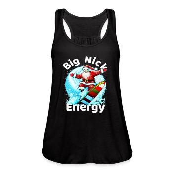 Big Nick Energy,Retro Santa - Women's Flowy Tank Top by Bella -  - Front - Julia (174cm)