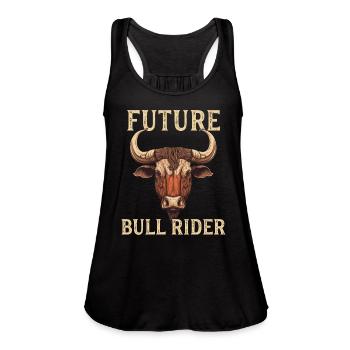 Rodeo Bull Rider Kids Bull Riding Future Bull - Women's Flowy Tank Top by Bella - navy - Front - Julia (174cm)