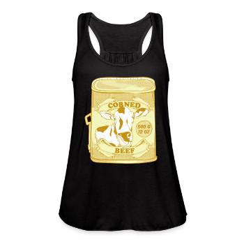 Corned Beef Can - Women's Flowy Tank Top by Bella - navy - Front - Julia (174cm)