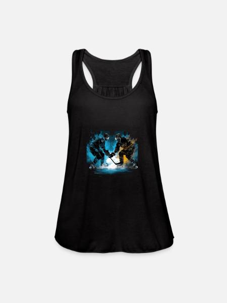 Ice Hockey Players Hockey Team Goalie Coach - Women's Flowy Tank Top by Bella - navy