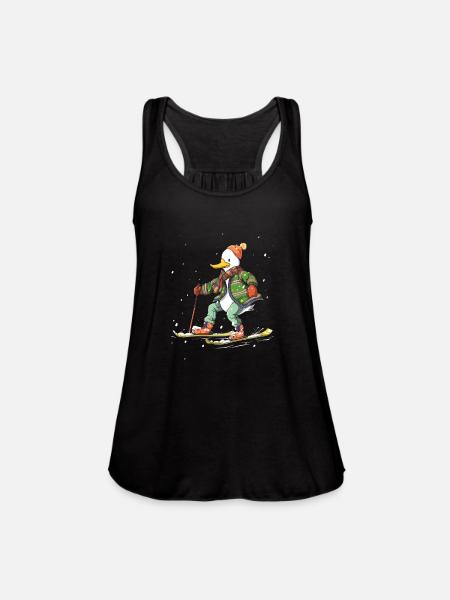 Skiing Skier Ski Mountain Snow Winter - Women's Flowy Tank Top by Bella - navy